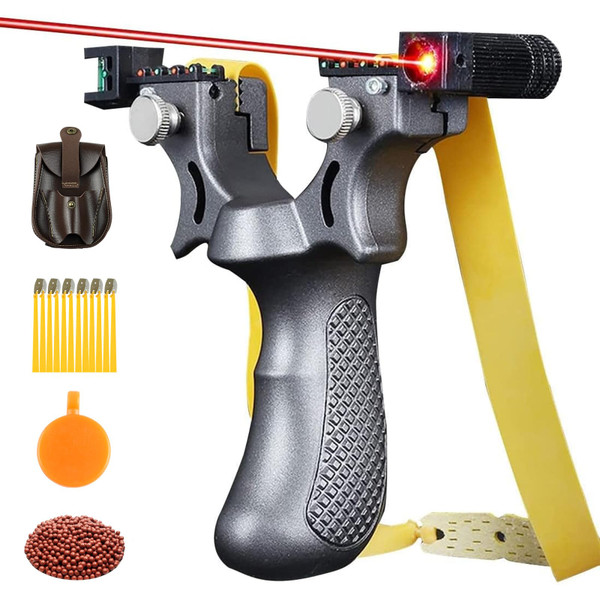 SQLWYLAT Professional Slingshots Set Laser Slingshot High Precision Flat Leather Slingshot with Laser Fast Bow Special for Outdoor Hunting Catapult
