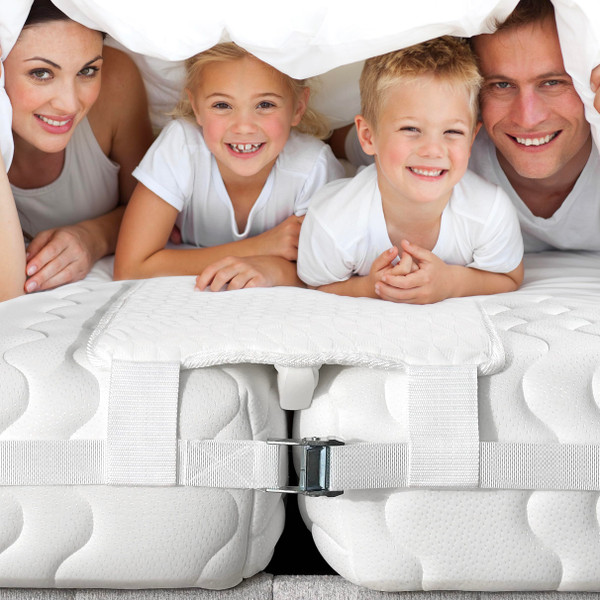 EPHEDORA 10" Extra Wide Bed Bridge Twin to King Converter Kit - Split King Gap Filler for Adjustable Bed - Mattress Connector & Gap Filler for Bed - Heavy Duty Metal Buckle Strap - 25D Memory Foam