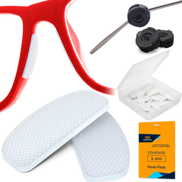 Eyeglass Nose Pads - Silicone Nose Pads for Glasses Anti Slip - Eye Glasses Nose Support Pads - Glasses Nose Grips - Nose Guards for Glasses - 12 Pairs (Clear, 1 mm)