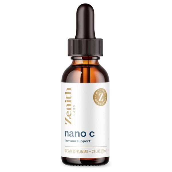 Zenith Labs Liquid Vitamin C Drops for Adults - Nano C Natural Immune Support Supplement, Vitamin C Liquid Supplement for Stronger Immunity - Nanotechnology Micro C Particles for Fast Absorption