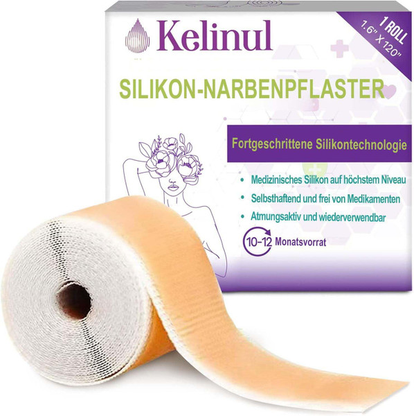 Silicone Scar Sheets(1.6 x 120 Roll-3M) Scar Silicone Tape for Softening and Flattening Scars, Acne, C-Section, Keloid Surgery, Reusable, Washable, 10-12 Month Supply
