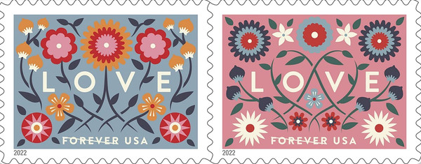 USPS Love (Sheet of 20) Postage Forever Stamps Valentine, Wedding, Celebration, Anniversary, Romance, Party 2022 Scott #5660-5661