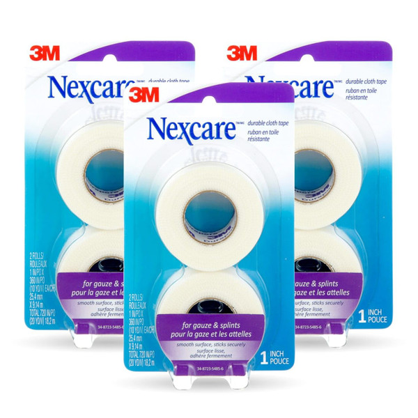 Nexcare Durapore Durable Cloth Tape, From the #1 Leader in U.S. Hospital Tapes, 1 Inch X 10 Yards, 6 Rolls