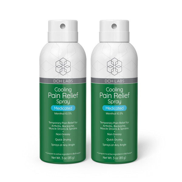 DCH Labs Cooling Pain Relief Spray, with 10.5% Menthol, for Arthritis & Backaches, 3 oz, 2-Pack