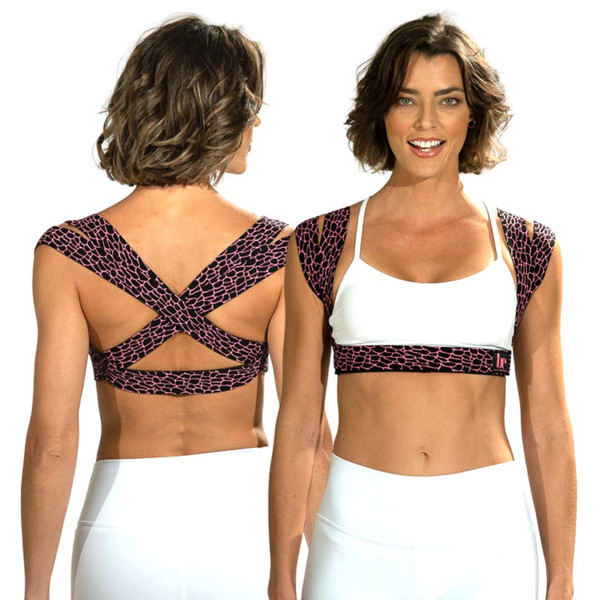 BackEmbrace Posture Corrector for Women and Men - Made in USA - Slim and Adjustable Shoulder Brace - Back Brace for Back Pain Relief - Pink Pebble M/L BackEmbrace Posture Corrector for Women and Men - Made in USA - Slim and Adjustable Shoulder Brace - Back Brace for Back Pain Relief - Pink Pebble M/L