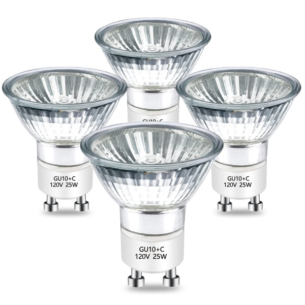 BOGAO Halogen Bulb 25 Watt GU10 120V NP5 Replacement Bulb for Candle Warmer, Scent Wax Burner, Fragrance Melt, JDR Dimmable, Warm White 2700K Pack of 4