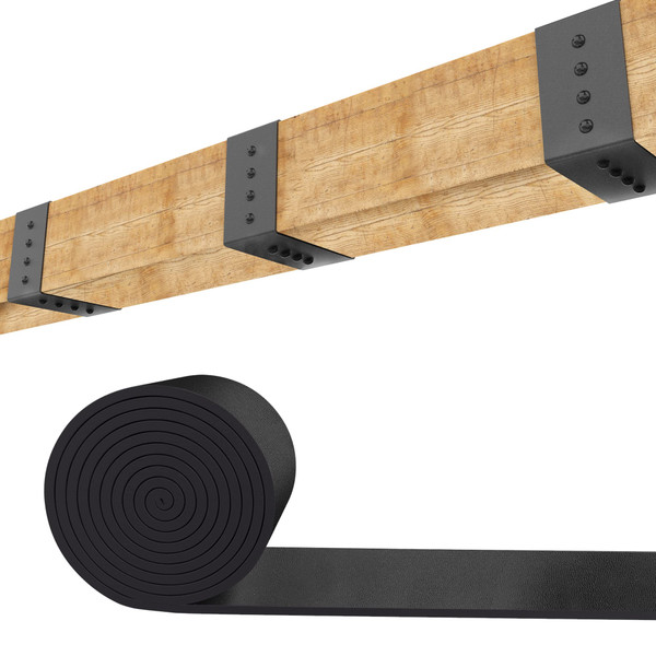 5ft Faux Wood Beam Strap，Flexible Beams Gap Hiding Strap, Wood Beams Metal Look Straps，Architectural Products for Ceiling Beams and Cabin Shutters Accessories (1.57" Width)