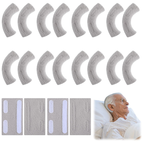 Boao 20 Pieces Nasal Cannula Ear Cushions Soft Oxygen Ear Pads Oxygen Tubing Cushion Comfort Cannula Wrap Cover Supplies Accessories(Gray)