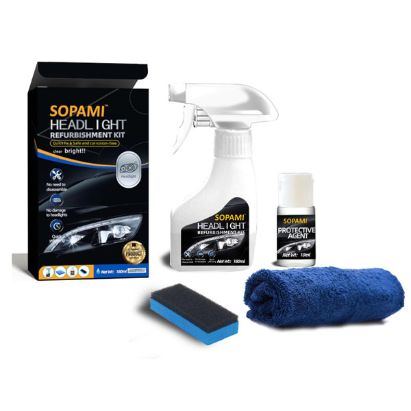 SOPAMI Automotive Headlight Restoration Kit Oxidized and Yellowed Automotive Headlamps Blurring Enhanced Crystallization Coating Refurbisher,Maximum Gloss & Shine – Extremely Hydrophobic SOPAMI Automotive Headlight Restoration Kit Oxidized and Yellowed Automotive Headlamps Blurring Enhanced Crystallization Coating Refurbisher,Maximum Gloss & Shine – Extremely Hydrophobic