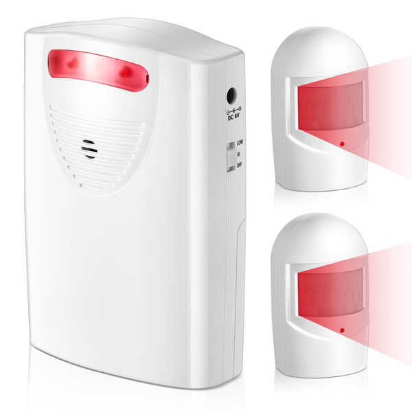 Qualirey Driveway Alarm Wireless Outside Motion Sensor Alarm with Receiver Weatherproof Infrared Sensor, Indoor Home Security Business Alert System Detector(Style 1)