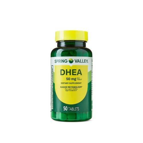 Spring Valley DHEA Tablets, 50 mg, 50 Count + Dri Store Sticker.(Pack 1 Bottle)