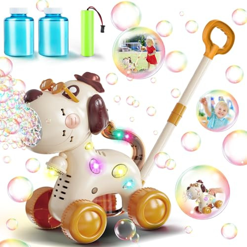 Nicmore Automatic Bubble Machine for Toddlers 1-3: Toys for 1 2 3 4 5 Year Old Boy Girl - Portable Dog Bubble Maker Blower Kids Outdoor Toys for Party Birthday Idea
