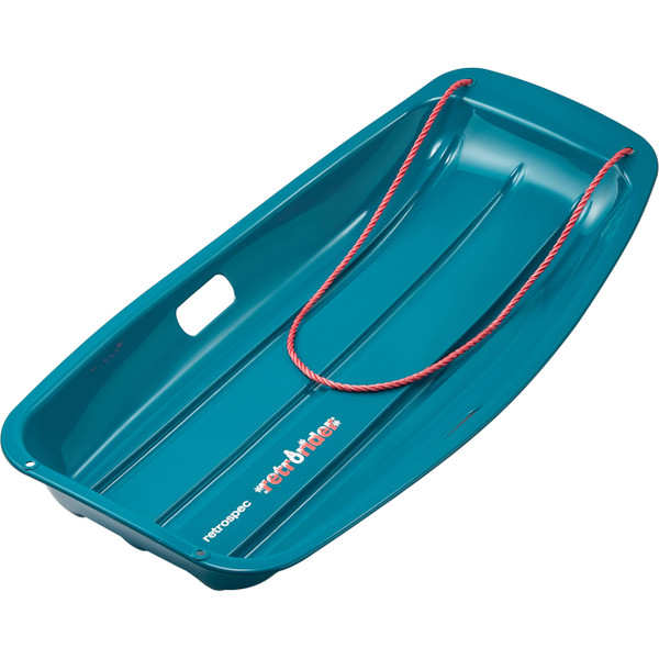 Retrospec Retrorider Plastic Snow Sled – Toboggan Style with Pull Rope, Cold-Resistant Coating, and Hard Bottom for Smooth Downhill Rides – Available in 35" and 48" Sizes for Kids and Adults