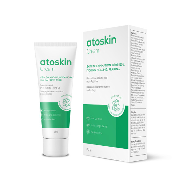Atoskin Eczema Cream, Psoriasis & Folliculitis Soothing Lotion, For Drying, Itching and Dermatitis Irritation, Gentle Moisturizer For Adults & Kids with Shea Butter & Sweet Almond Oil (1.01 Oz)