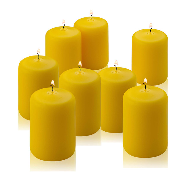 Citronella Pillar Candle - Set of 8 Citronella Candles - 3 inch Tall, 2 inch Thick - 18 Hour Burn Time for Indoor/Outdoor Use