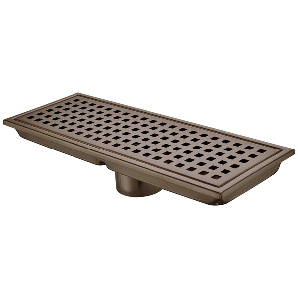 Orhemus Linear Shower Floor Drain with Removable Cover Grid Grate 12 inch Long Rectangle, SUS 304 Stainless Steel Brushed Bronze Finished Antique Copper