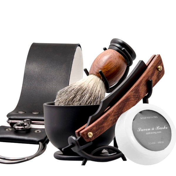 Grandslam Shaving Straight Razor Kit, Steel Cutthroat Straight Razor With Leather Strop, Shaving Brush, Stainless Steel Shaving Bowl and Stand, Shaving Soap, Gift for Men Grandslam Shaving Straight Razor Kit, Steel Cutthroat Straight Razor With Leather Strop, Shaving Brush, Stainless Steel Shaving Bowl and Stand, Shaving Soap, Gift for Men