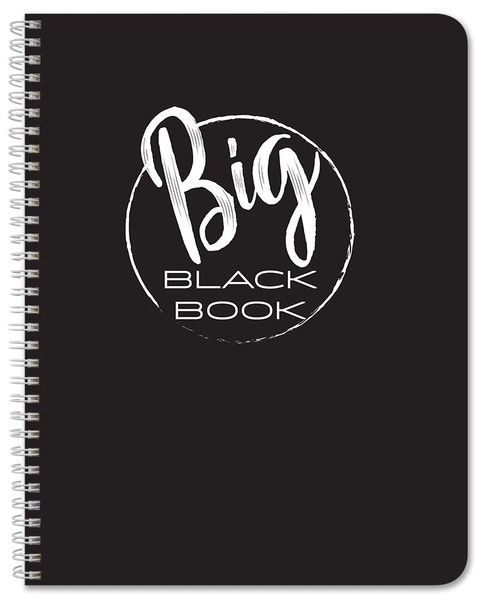 BookFactory Big Black Book/Address Book - 100 Pages, 8.5'' x 11'', Wire-O (Made in USA)