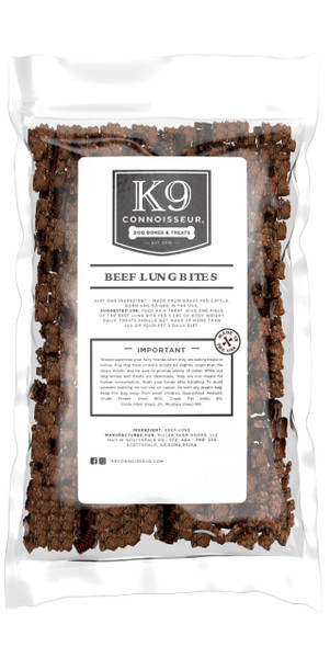 K9 Connoisseur Beef Lung Dog Training Treats All Natural & Lean, USA Made Single Ingredient, Bulk Dogs Treat, Grain Free, for All Breeds & Sizes - 8 oz