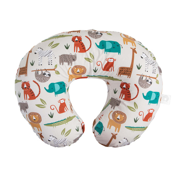 Boppy Original Nursing Pillow, Neutral Jungle Colors, Ergonomic Nursing Essentials for Bottle and Breastfeeding, Firm Fiber Fill, with Removable Pillow Cover, Machine Washable