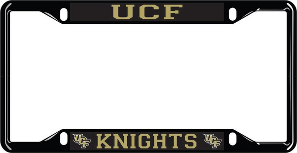 Elite Fan Shop UCF Knights License Plate Frame Black