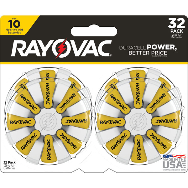 Rayovac Size 10 Hearing Aid Batteries, Hearing Aid Batteries Size 10, 32 Count
