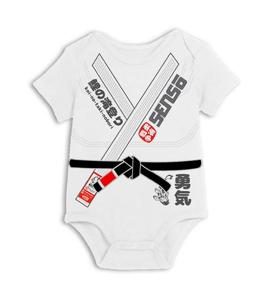 Baby Jiu Jitsu Bodysuit - Yuki Model BJJ Gi for Little Black Belts… (3-6 Months)