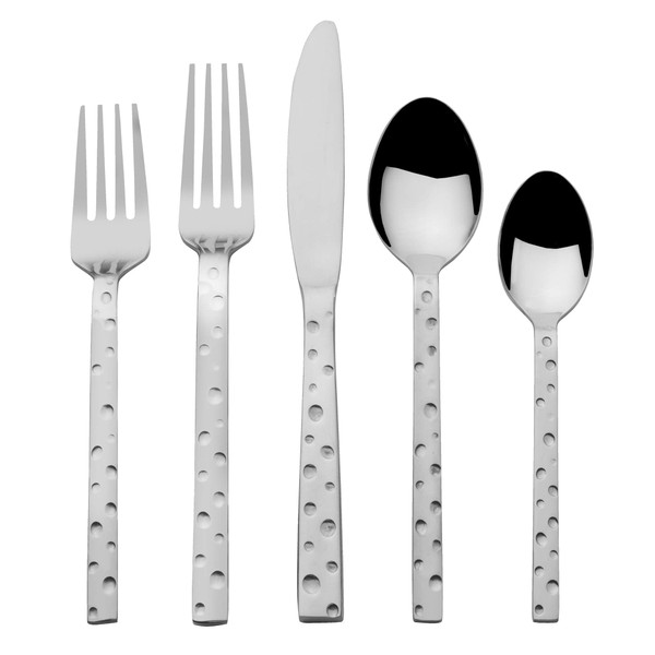 Towle Living Feta Forged 20-Piece Flatware Set - Stainless Steel Service for 4, Includes Dinner Knives, Forks, Spoons, and Teaspoons - Versatile, Modern Flatware for Formal & Casual Dining
