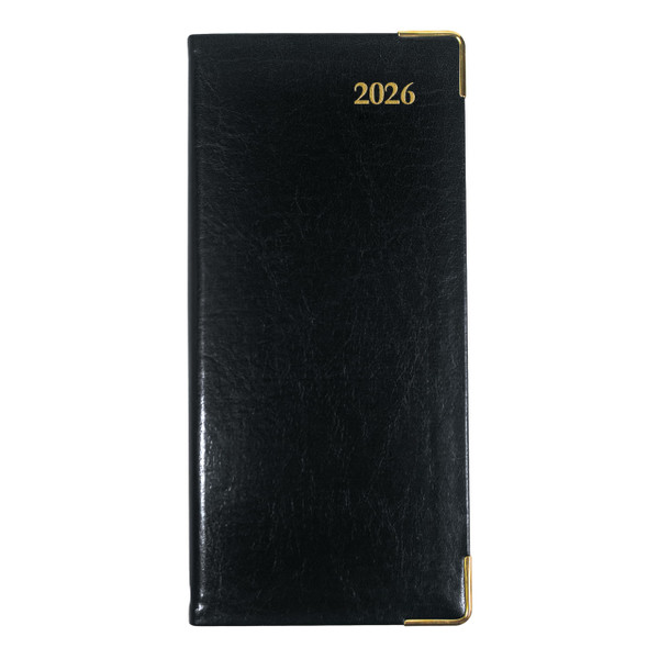 Brownline® 2026 Executive Weekly Pocket Planner, Appointment Book, 12 Months, January to December, Horizontal, Sewn Binding, 6.75" x 3.1875", Black, Trilingual (CBE306-26)