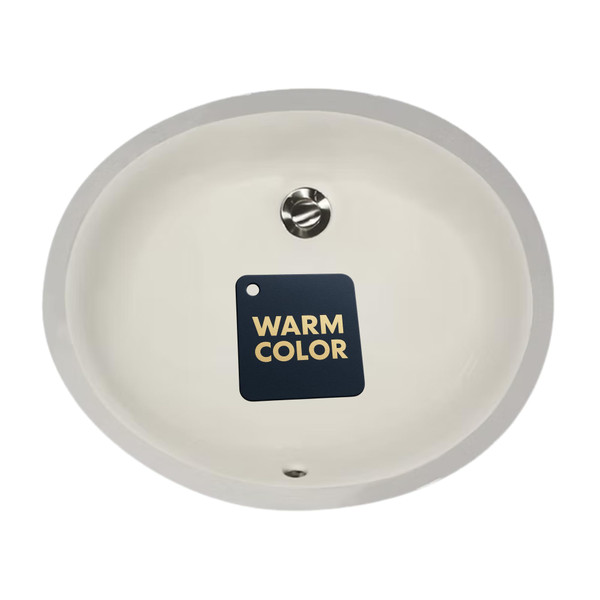Nantucket Sinks UM-15x12-B 15-Inch by 12-Inch Oval Ceramic Undermount Vanity Sink, Bisque Cream Warm Color