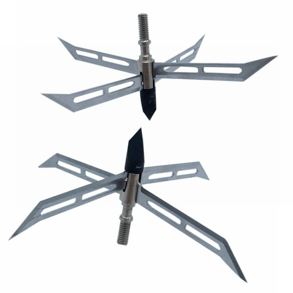 cqwsbsy 6PK urkey Hunting Broadheads 4 Fixed Stainless Steel Blade Archery Arrowhead 150 Grain Hunting Tips