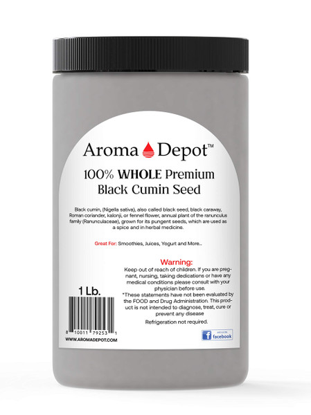Black Cumin Seeds Raw (Nigella sativa) 1lb / 16oz JAR 100% Pure 100% Pure Whole Premium Non-GMO NON-Irradiated & Gluten Free I Healthy Spice I Egyptian Black Seeds (Black caraway)