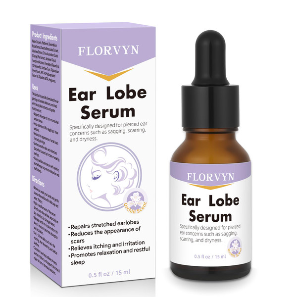 Rejuvenating Ear Lobe Serum, Ear Care Solution for Pierced Ears, Promotes Healing Helps Firm Skin Stretched Earlobes, Daily Ear Care Products for Soothe Hydrate Support Stretched Earlobes