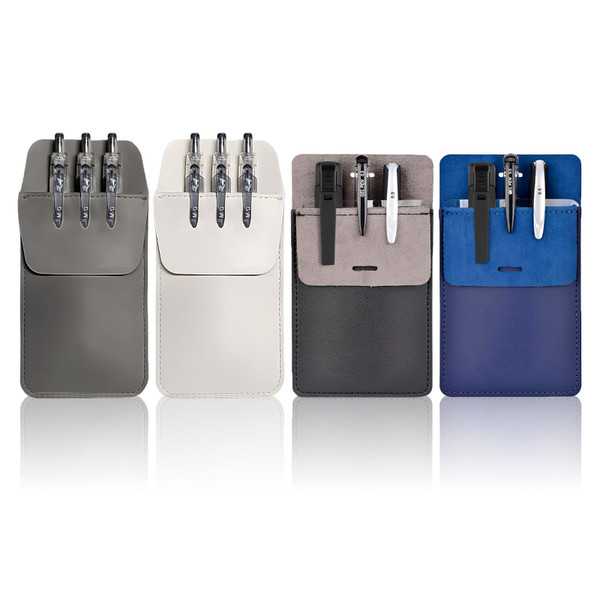 4 Pcs Pocket Protector,Leather Pocket Protectors for Pens and Pencils,Pockets Protector for Men Shirt,to Lab Nurse Coats, Pants,Multi Purpose Holds Pens, Pointers, Pencils and Ruler(4 Colour)