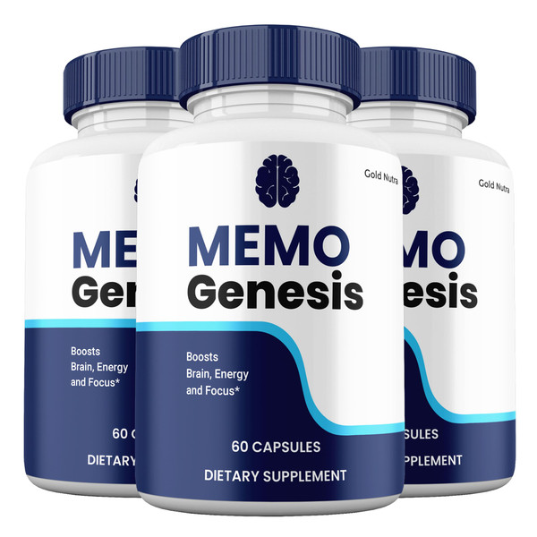 Memo Genesis Supplement Pills, All Natural Brain and Cognitive Clarity Support, MemoGenesis Capsules (3 Pack)