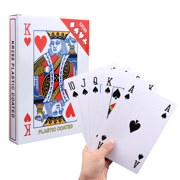 GSE Games & Sports Expert Jumbo Playing Cards, Large Oversized Playing Cards, Huge Poker for Adults, Seniors, Casino Party Decorations