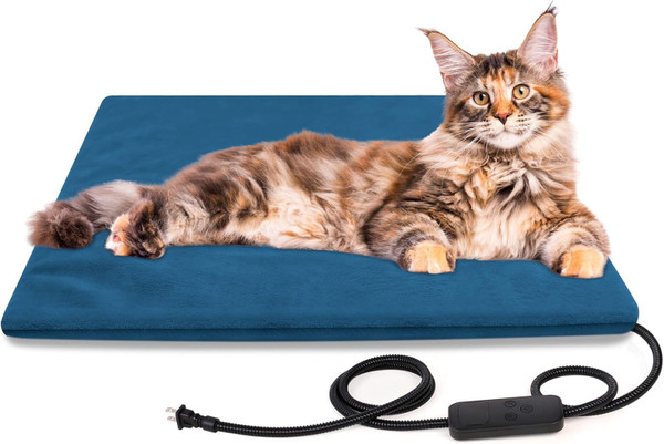 rolimate Pet Heating Pad for Dogs and Cats, 6-Temp Control with Timer, 100% Waterproof Electric Warming Heated Dog Cat Mat Blanket Bed for Outdoor Senior Dog Cat House Whelping Box