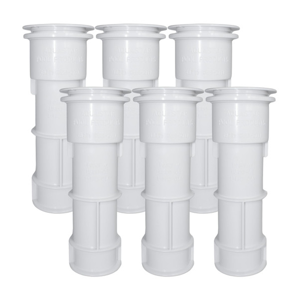 Discount Pool Mart Heavy-Duty Pro Premium Swimming Pool Umbrella Stand with Sleeve and Center Cap | Made in USA | Compatible with Umbrella, Volleyball, Tiki Torch Poles 7-1/2" (2, White)