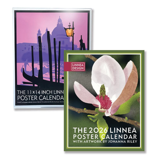 Linnea Design 2026 Poster Calendar and Frame Set 11 x 14" Artwork by Johanna Riley