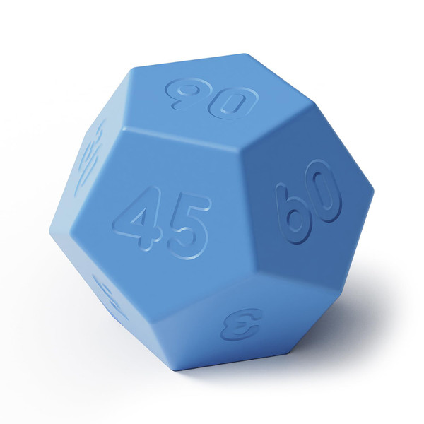 Mooas Dodecagon Time Ball Rechargeable Mini Timer (Blue), 11 Preset Times, Desk Productivity, Pomodoro, Sound/Vibrate/Mute, ADHD, Workout, Study, Cooking