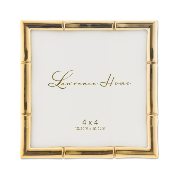 Lawrence Frames Bamboo Design Metal Frame, 4x4, Gold
