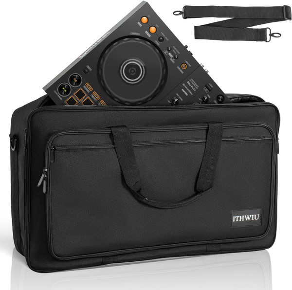 ITHWIU Padded DJ Controller Case for DDJ FLX4, DDJ SB SB3 400 RB, Hercules DJ Control Inpulse 300, L 20.5 X W 12.5 X H 2.75 inches, Black