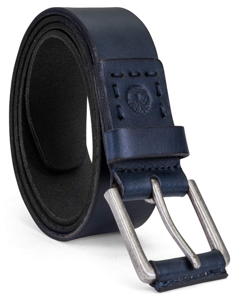Timberland Men's Casual Leather Belt Classic Men Belt Everyday Belts, Navy Blue, 32