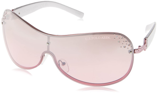 U.S. Polo Assn. PA5025 Rhinestone UV Protective Shield Sunglasses for Women. Classic Gifts for Women, 65 mm