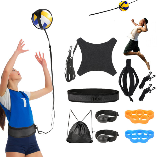 Volleyball Training Equipment Aid,Premium Volleyball Rebounder Trainer Kit,Solo Trainer for Serving Setting Spiking and Arm Swing,Adjustable Volleyball Practice Equipment for Beginners Experts