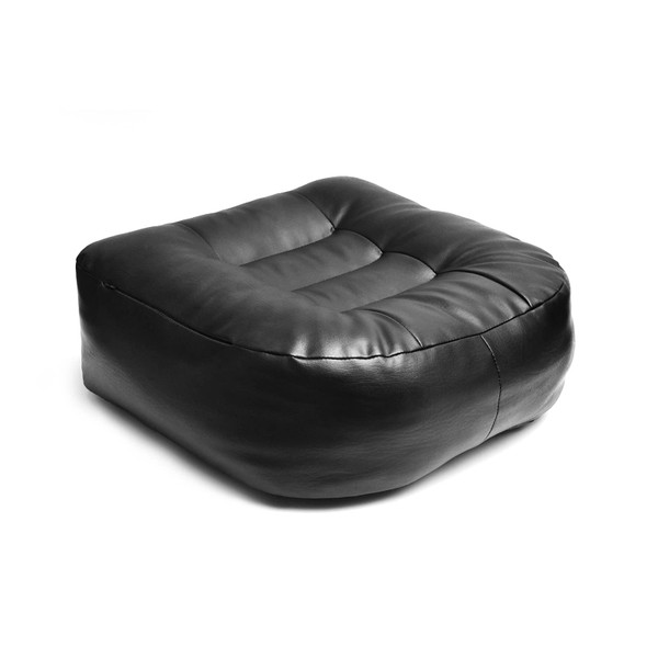 YOUFI Super Thicken Leather Car Seat Cushion for Adults - Portable Angle Lift Seat Pad with Breathable Cover, Handle, and Buckle - Ideal for Trucks, SUVs, and Office Chairs(Black)