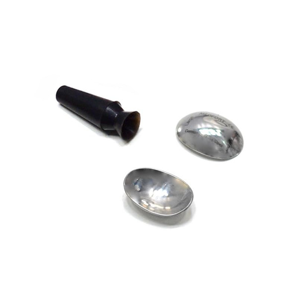 Medfort-Instruments Corneal Eye Shield Protector, Stainless Steel with Suction Pump, 29mm X 21mm (Large), Set of 3