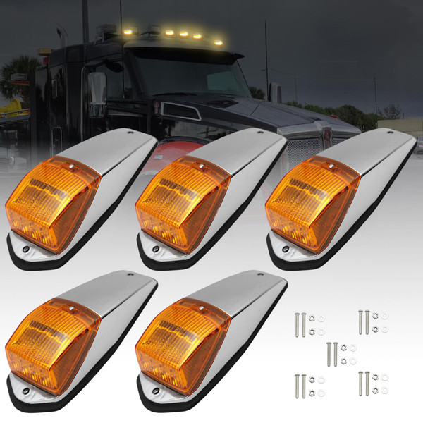 31LED Cab Lights Amber Cab Marker Light Top Roof Waterproof Compatible with Kenworth/Paccar Trailer Trucks/Mack/Peterbilt/Freightliner/Western Star/International