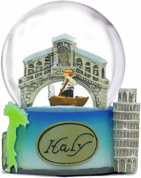 Italy Snow Globe of Rome, Pisa and Venice. (2.5 Inches Tall), 45mm Globe with Snow