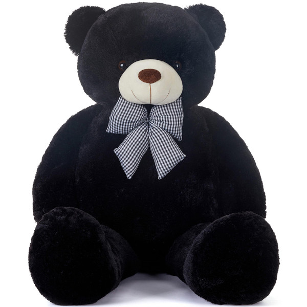 IKASA Giant Teddy Bear Stuffed Animal Plush Toy,47" Large Cute Jumbo Soft Toys,Huge Big Fluffy Fat Plushie,Gifts for Kid Girl (Black, 47 inches)
